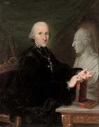 Portrait of a cleric a book in his right hand, by a marble bust Karl Kaspar Pitz